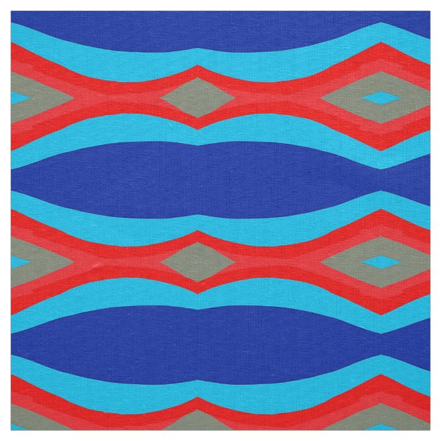 Farbwellen Blau Rot grau Stoff (Muster)