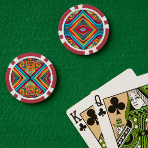 Farbwellen-Fusion – Moderne abstrakte Wirbelkunst Pokerchips