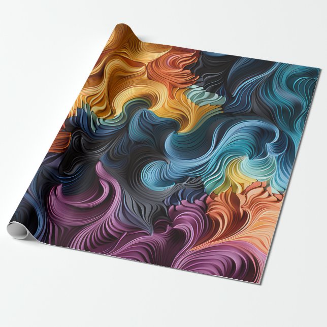 Farbwellen Geschenkpapier (Ungerollt)