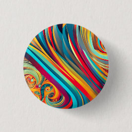 Farbwellenfusion – Moderne abstrakte Wirbelkunst Button