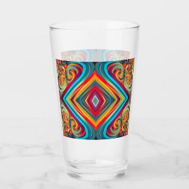 Farbwellenfusion – Moderne abstrakte Wirbelkunst Glas