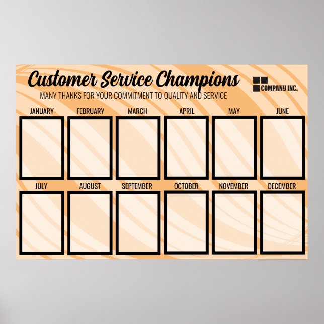 Farbwellenmitarbeiter des Monats Foto-Anzeige Poster (Vorne)