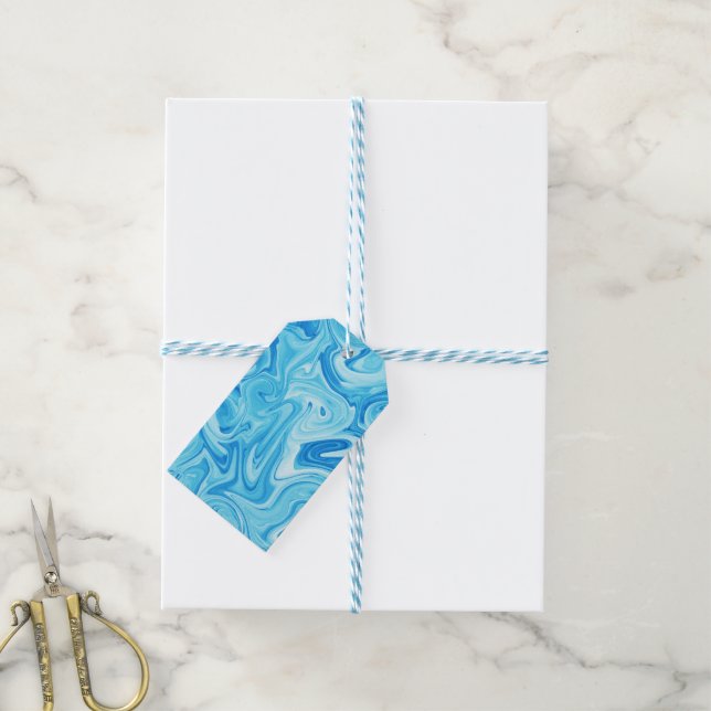 Farbwirbel-Kunst Blau Farbige Fun Geschenkanhänger (Mit Garn)