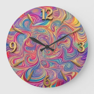 Farbwirbeluhr Große Wanduhr