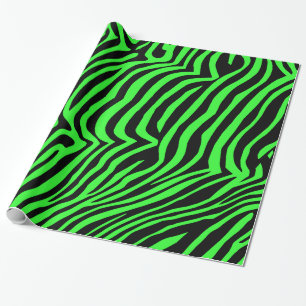 Farbzebramuster aus grünem Neon Geschenkpapier