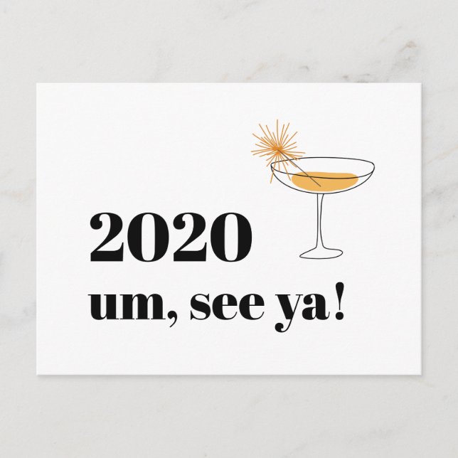 Farewell 2020 Happy Holidays Moderner Schriftart C Postkarte (Vorderseite)