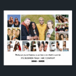Farewell Foto Collage Remüde Coworker Colleague Poster<br><div class="desc">Personalisiertes Abschiedsfoto Collage für pensionierte Kollegen, Mitarbeiter, Teamleiter oder Chef. Dieses individualisierbare Foto-Geschenk ist auch als Abschiedsgedanke für verlassend Lehrer, Trainer oder Freunde geeignet. Diese Vorlage ist ein einzigartiges und bedeutendes Abschiedsgeschenk, das die wertvollen Momente und Erinnerungen vereint. Das Design verfügt über eine Collage von Fotos und kann mit Teamnamen...</div>
