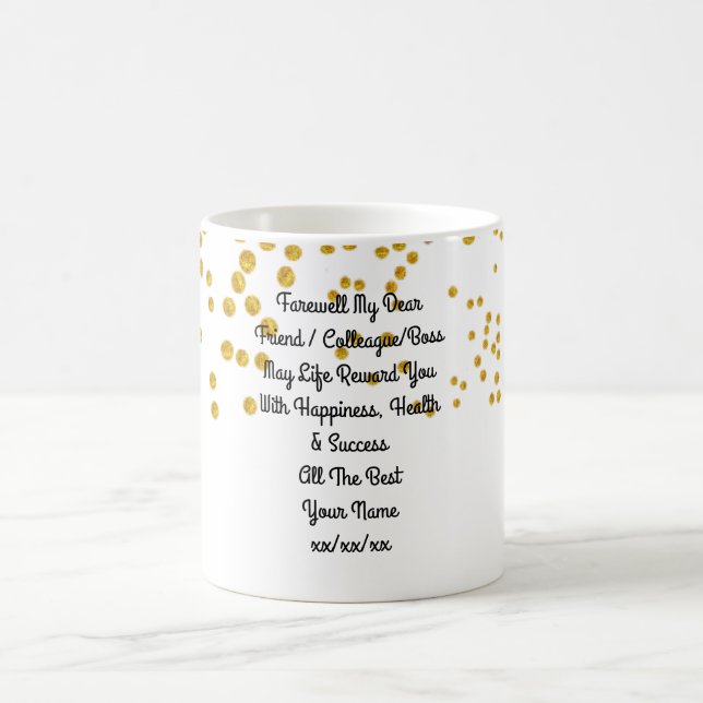 Farewell Gift Colleague Friend Boss Personalisiert Kaffeetasse (Mittel)