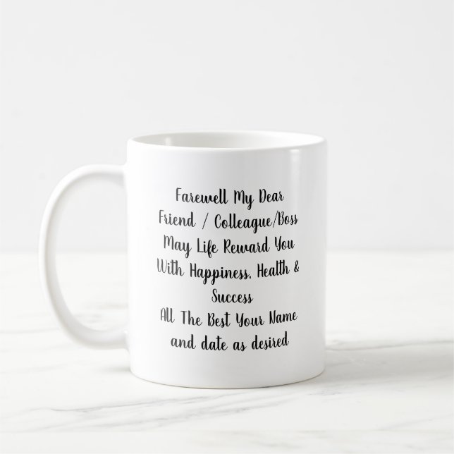 Farewell Gift Colleague Friend Boss Personalisiert Kaffeetasse (Links)