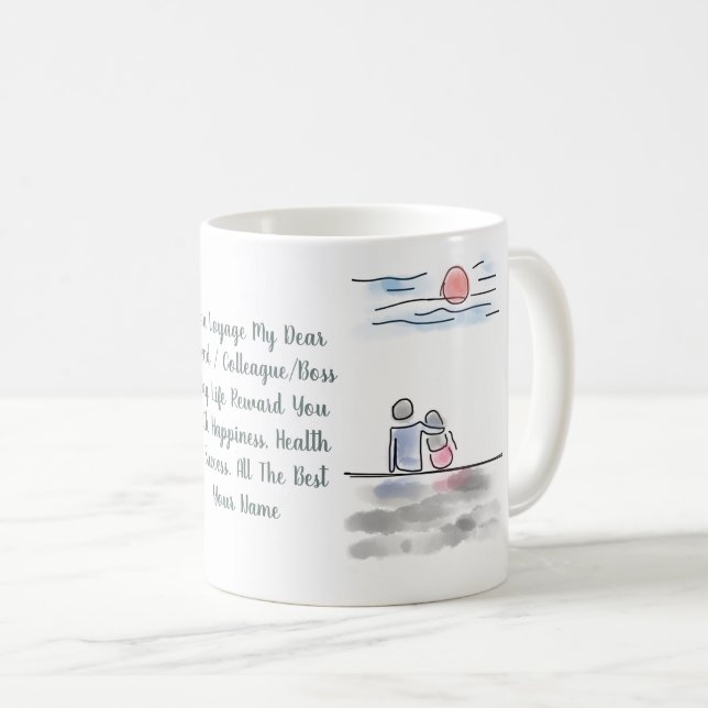 Farewell Gift Personalisiert Bonvoyage Couple Kaffeetasse (VorderseiteRechts)