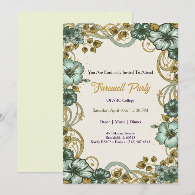 Farewell Invitation Template (Devant / Derrière)