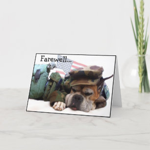 Farewell Military Boxer chien carte de voeux