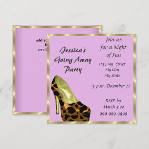 Farewell Party Invitation au revoir Pink