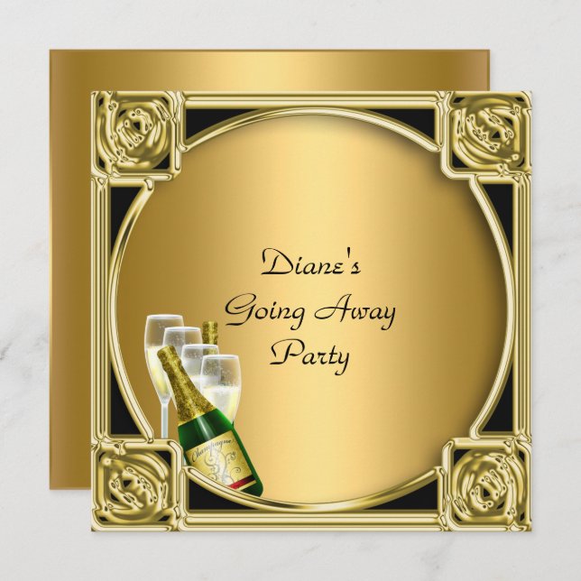 Farewell Party Invitation Card Good Bye (Devant / Derrière)