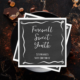 Farewell Sweet Youth Scribble Rahmen 30. Geburtsta Serviette