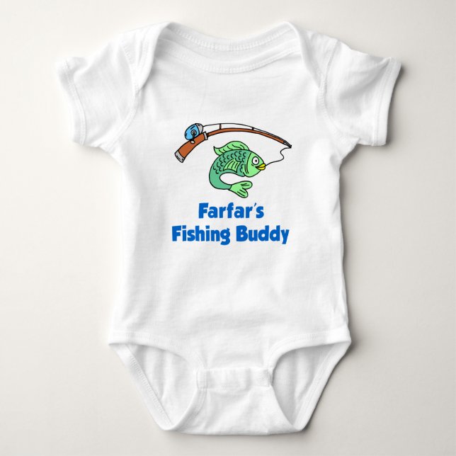 Farfar's Fishing Buddy Baby Strampler (Vorderseite)