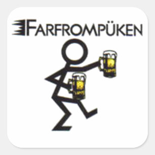 farfrompüken quadratischer aufkleber