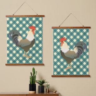 FARFUL CHICKEN DUO WANDTEPPICH MIT HOLZRAHMEN