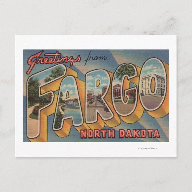 Fargo, North Dakota - Große Briefszenen Postkarte (Vorderseite)