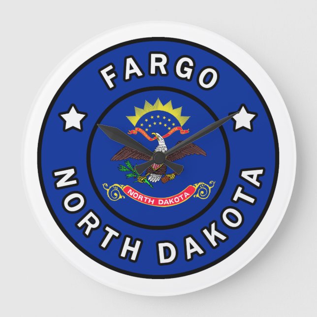 Fargo North Dakota Große Wanduhr (Vorderseite)