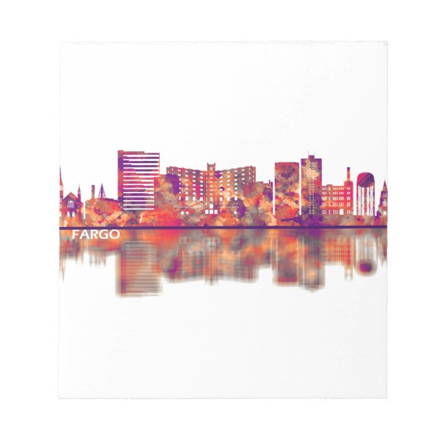 Fargo North Dakota Skyline Notizblock (Vorderseite)