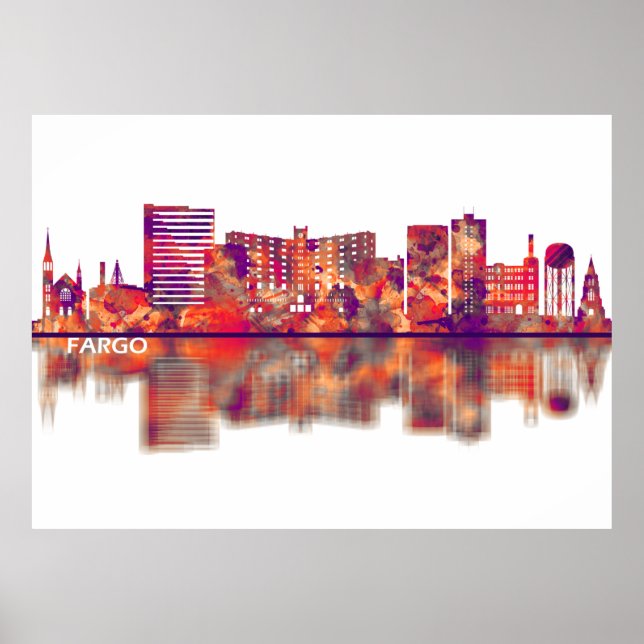 Fargo North Dakota Skyline Poster (Vorne)