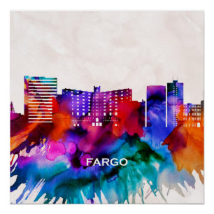 Fargo Skyline Poster