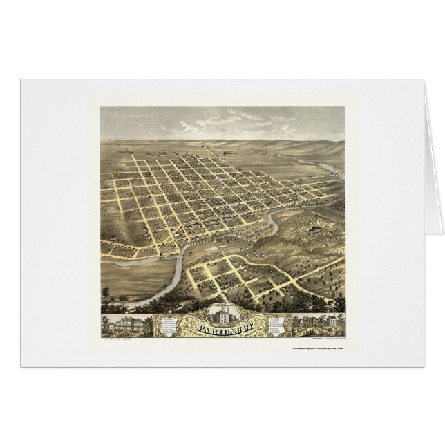 Faribault, carte panoramique de manganèse - 1869 (Devant horizontal)