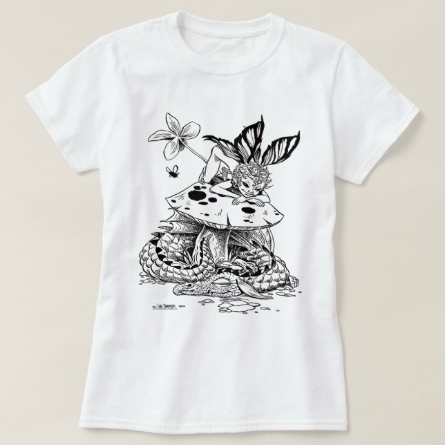 farie de champignon et T-shirt de dragon de (Design devant)