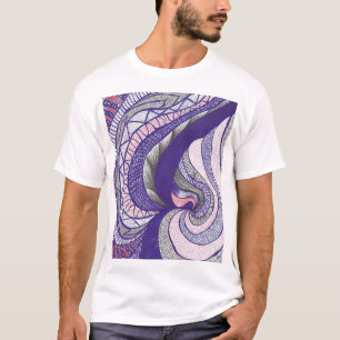 Farimah Abstrakte Fließende Handgezeichnete Kuns T-Shirt