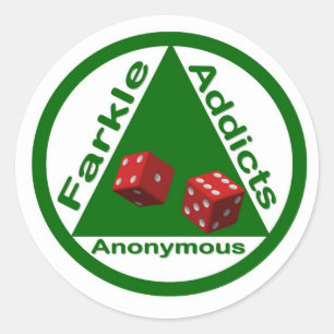 Farkle Süchtige anonym Runder Aufkleber