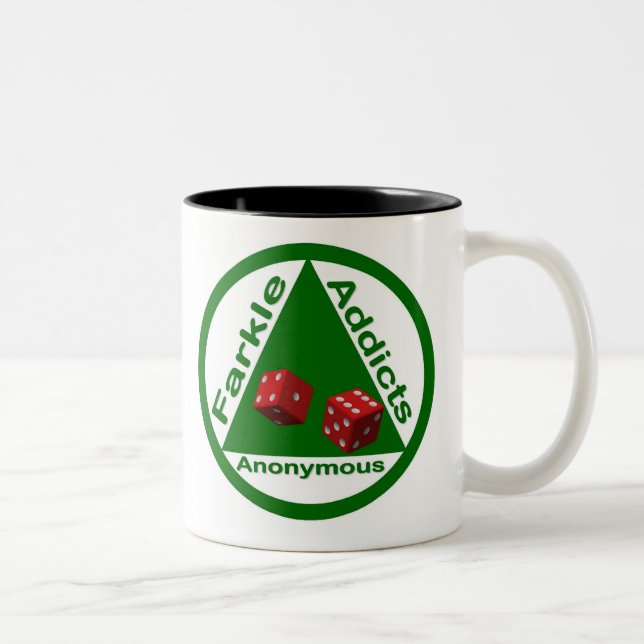 Farkle Süchtige anonym Zweifarbige Tasse (Rechts)