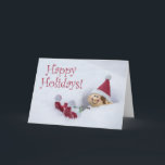 Farley the Elf Christmas Card Feiertagskarte<br><div class="desc">Farley der Elf spielen im Schnee!</div>