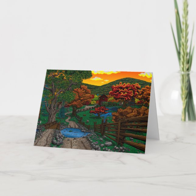 Farm #1 Sunset Grußkarte Karte (Vorderseite)
