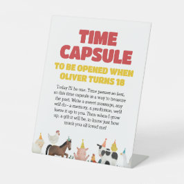 Farm 1st Birthday Time Capsule Sockelschild