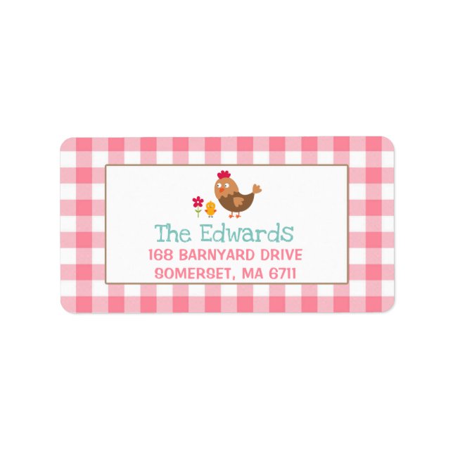Farm Address Labels Farm Yard Birthday Party Adressaufkleber (Vorne)