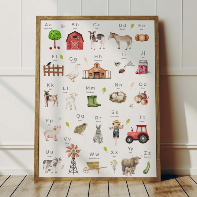 Farm Animal Alphabet ABC Poster Kids Room Decor (Von Creator hochgeladen)