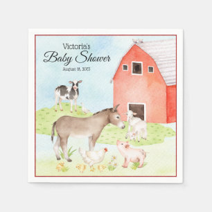 Farm Animal Baby Shooting Paper Napkins Serviette