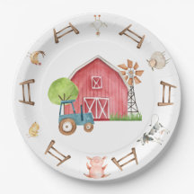 Farm Animal Barnyard Birthday Paper Plate