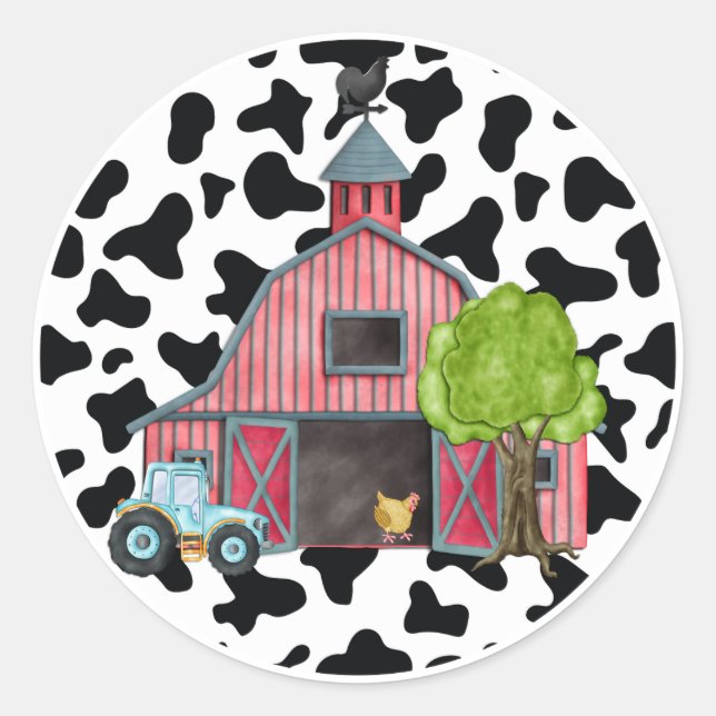 Farm Animal Barnyard Geburtstagspartei Sticker Gef (Vorderseite)