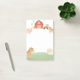 Farm Animal Barnyard Wasserfarbe Sticknotizen Post-it Klebezettel