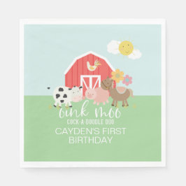 Farm Animal Birthday Party Servietten Kuh Pferd Sc