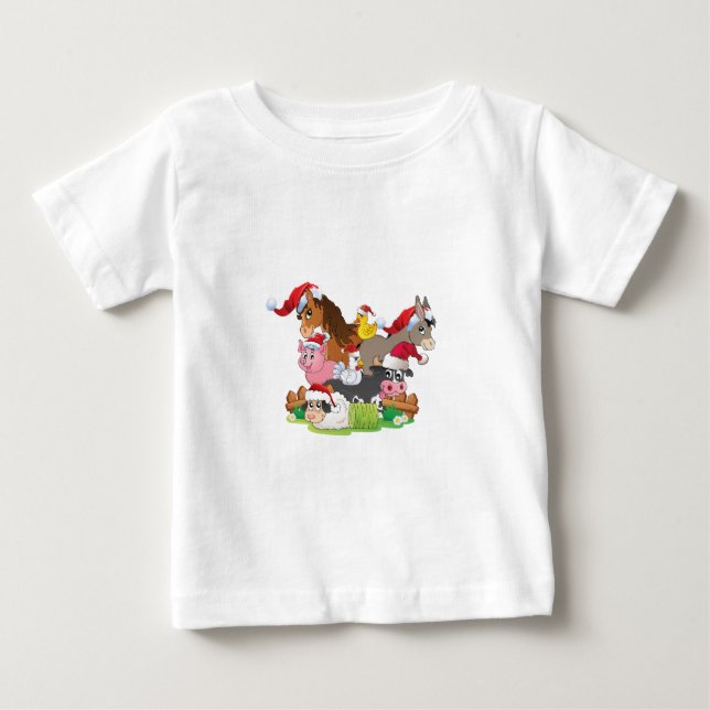 Farm Animal Christmas Baby T-shirt (Vorderseite)