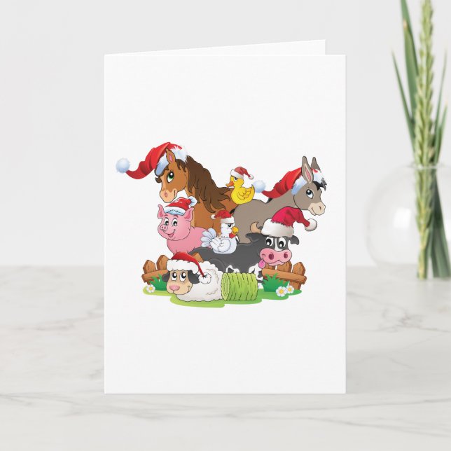 Farm Animal Christmas Feiertagskarte (Vorderseite)