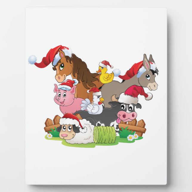 Farm Animal Christmas Fotoplatte (Vorderseite)