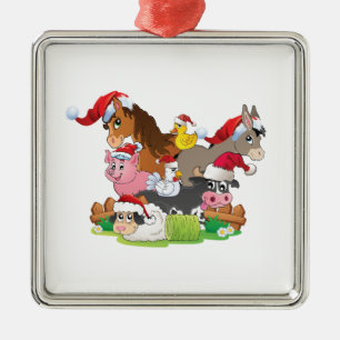 Farm Animal Christmas Ornament Aus Metall