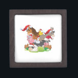 Farm Animal Christmas Schmuckkiste<br><div class="desc">Adorable Landtiere alle mit Weihnachtsmannmützen zu Weihnachten bereit - zu niedlich für das Land Weihnachten Thema.</div>