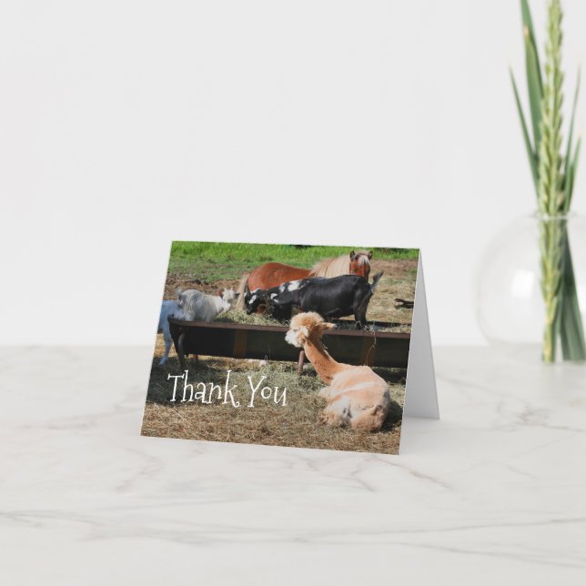 Farm Animal Friends Nature Danke Karte (Vorderseite)