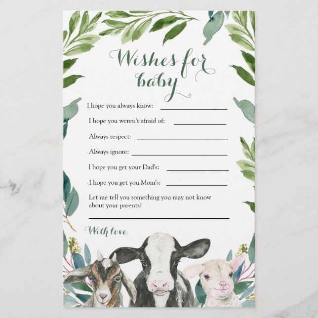 Farm Animal Green Boy wünscht sich ein Baby (Vorderseite)