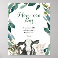 Farm Animal Greenerity Boy Momosa Bar Sign